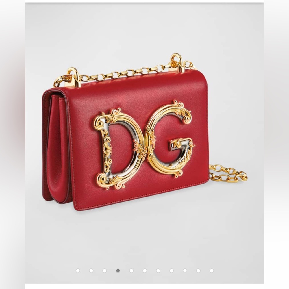 Dolce and Gabbana Baroque Small Leather Crossbody Bag
